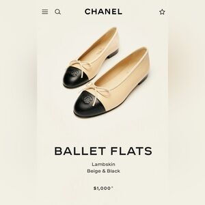 AUTHENTIC CHANEL Tan & Black Ballet Flats Originally $1000 worn vintage 10/40!!!